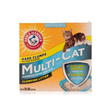 Arm & Hammer Multi-Cat Unscented Clumping Cat Litter 9.07kg - Spinneys UAE