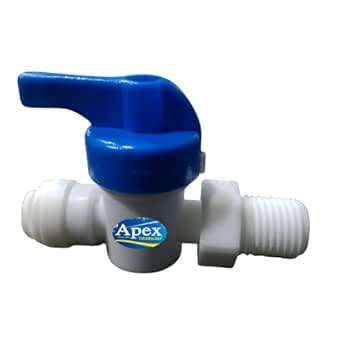 Apex RO Water Filter Valve, Quick Connect Fitting, White and Blue ...