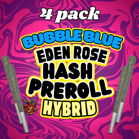 Eden Rose 4 pack Bubble Hash Infused Pre-rolls - Bubble Blue (Hybrid ...