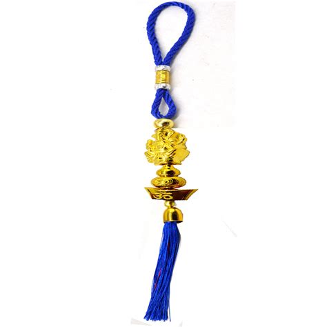 Faynci Om Shri Ganeshay Namah Golden Blue Car Rearview Mirror Hanging ...