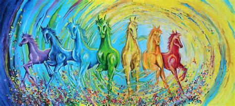 seven horses painting ,horse painting vastu ,7 running horses ,running ...