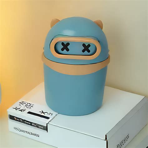 Plastic Mini Table Desk Dustbin with Swing Lid for Home, Living Room ...