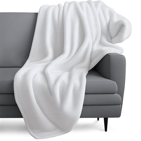 White Throw Blanket Extra Fluffy Soft Throw Blanket for Couch, Sofa ...