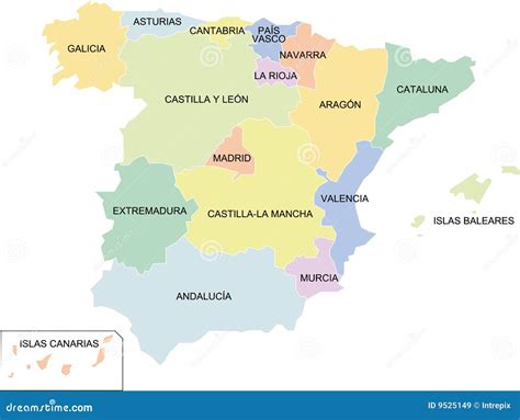 Spain Regions Royalty Free Stock Images - Image: 9525149