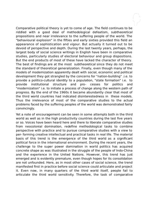Comparative Political Theory: Challenges and Third World Perspectives ...