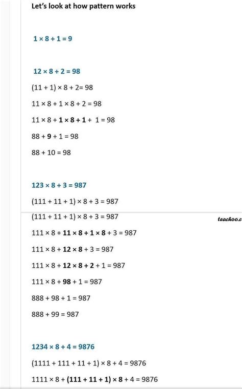 study the following patterns fill on the blanks 9876 - Brainly.in