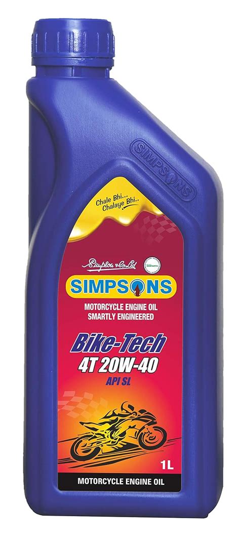 SIMPSONS BIKE-TECH 4T ENGINE OIL-API SL SAE 20W40-1L : Amazon.in: Car ...