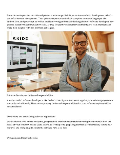 Image result for Software Developer Description