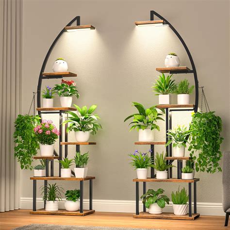 Soporte para plantas de interior con luces de cultivo: estante grande ...