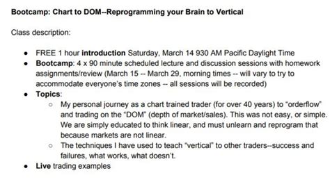 TRADING RESEARCH GROUP – Chart to DOM & Scalping Bootcamp
