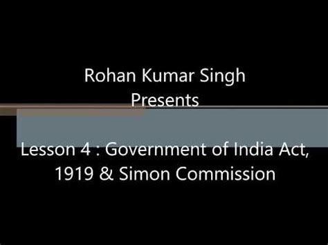 Government of India Act, 1919 and Simon Commission Video Lecture - UPSC