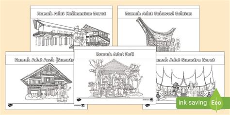 Traditional Houses of Indonesia Colouring Pages