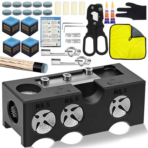 Buy Eikovia 11-in-1 Billiards Pool Cue Tip Shaper, Pool Cue Tips ...