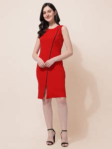 Oomph! Women Bodycon Red Dress - Buy Oomph! Women Bodycon Red Dress ...