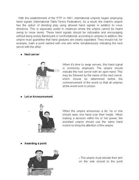 Image result for Tennis Referee Hand Signals