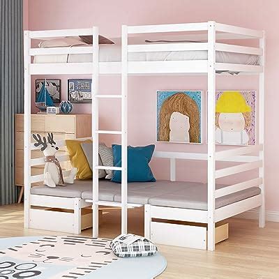 Loft Bed with Desk, Rockjame Functional Solid Wood India | Ubuy