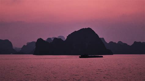 Download wallpaper 3840x2160 hill, rocks, sea, evening, pink 4k uhd 16: ...