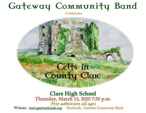 50 Years of Celts in County Clare Irish Festival Concert, Clare High ...