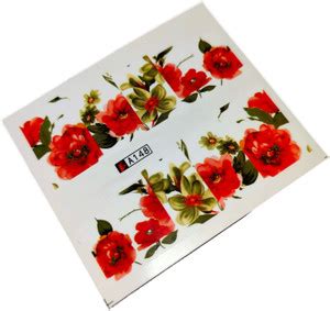 SENECIO® Floral Red A148 Nail Art Manicure Decals Water Transfer ...