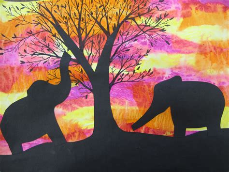 The smARTteacher Resource: Sunset Silhouettes Elementary Art Projects ...