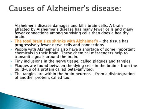 PPT - Alzheimer's disease : Overview, Symptoms, Risk Factor, Causes, Treatment and diagnosis ...