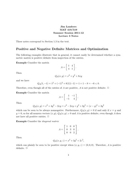 Image result for Negative Definite Matrix