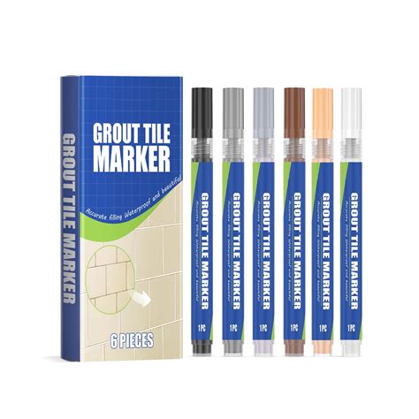 Coollooc 6 Pieces 6 Colors Colorful Tile Grout Pen Tile Gap Repair ...
