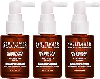 Soulflower Rosemary Hair Growth Serum Concentrate 3% Redensyl, 4% ...
