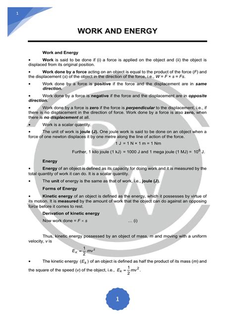 Image result for Work Power and Energy Formula Worksheet