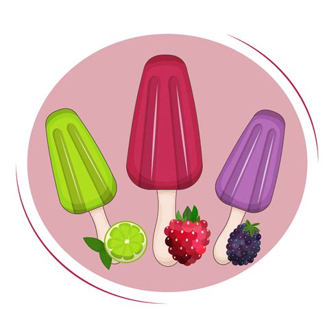 Mexican Paletas ice cream made with fruit and berry slices. Cool summer ...