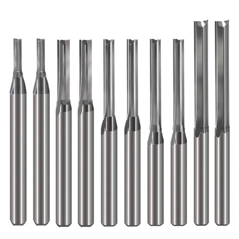 HOZLY 1/8 Inch Straight Router Bits Milling Cutter 2 Flutes Double ...