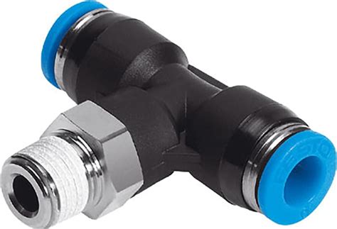 QST-1/4-6 Festo | Festo QS Series Tee Threaded Adaptor, Push In 6 mm to ...