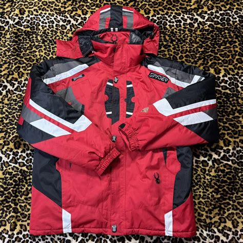 Red and black Spyder ski jacket #skiing - Depop