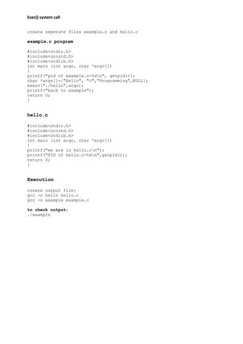 Using Exec System Call in Creating Process Tree 的图像结果