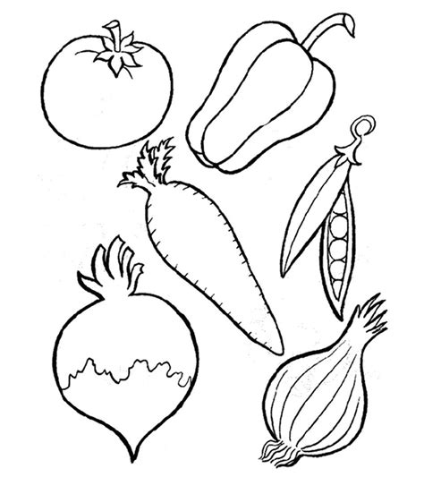 Fruit And Vegetable Printable Coloring Pages