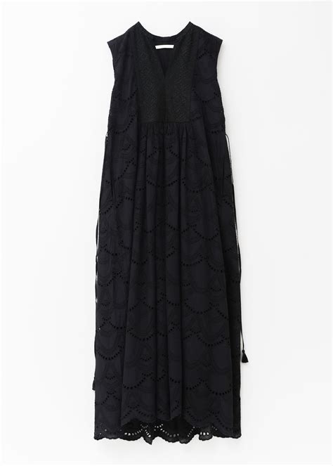 Cotton Voile Dot Hemla No Sleeve Dress | Pasand by ne Quittez pas | パサン ...