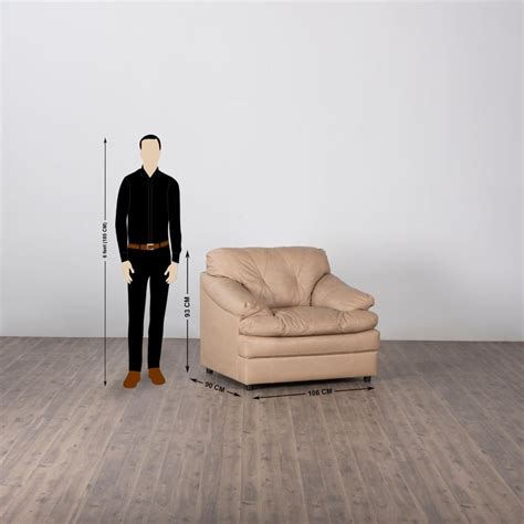 Buy New Napster Half Leather 1-Seater Sofa - Beige from Home Centre at ...