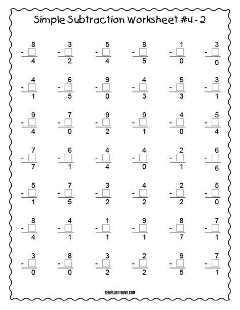 Simple Subtraction Algorithm Worksheet 的图像结果