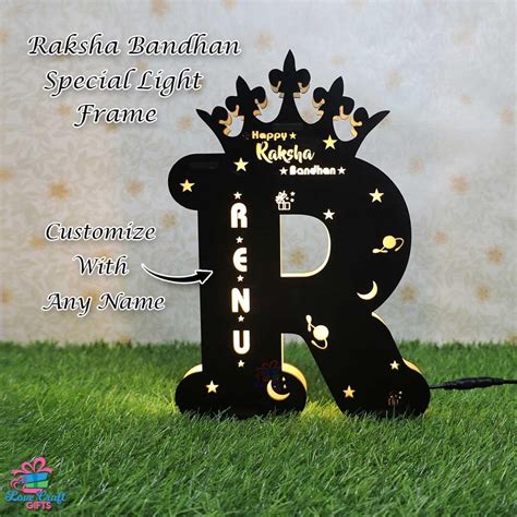 WOODEN ALPHABET V LED NAME LAMP - love craft gift