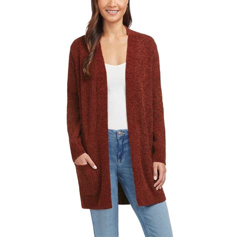 Matty M Women's Chenille Cardigan, Long Sleeve, Front Pockets, 100% ...