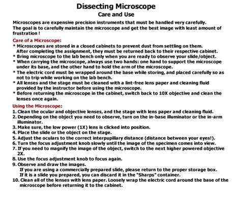 Image result for Using a Dissecting Microscope