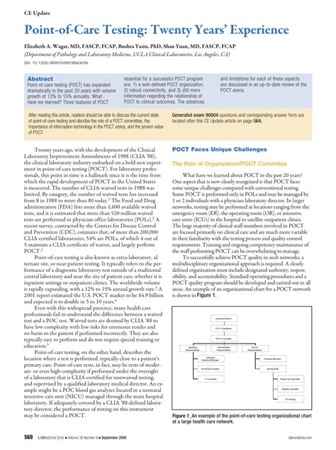Image result for Point of Care Testing Governance Flowchart