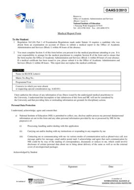 Fillable Online Medical Report Form - National Institute of Education ...