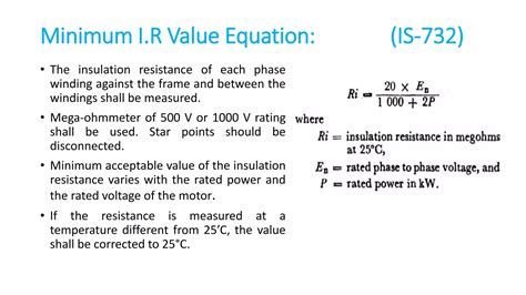 Concept of insulation resistance & Polarization Index | PPTX