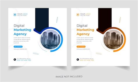 Creative digital marketing agency poster design set premium vector ...