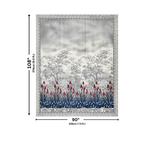 Blossom Sunset Gray Pure Cotton Double Bedsheet – JaipurFabric®