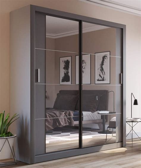 Arthauss Contemporary Grey Sliding Door Wardrobe - Arti 3 by India | Ubuy