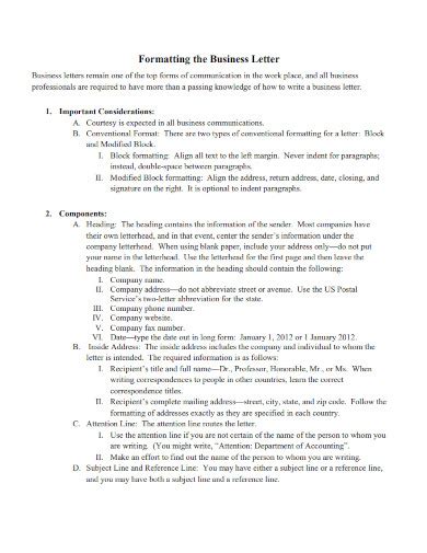 Basic Letter Format 的图像结果