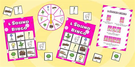 l Sound Bingo Game with Spinner (teacher made) - Twinkl