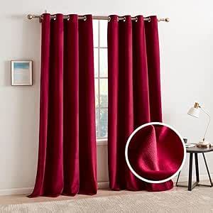 Buy AMI CREATION Maroon Blackout Velvet Window Curtains 6 Feet Long for ...